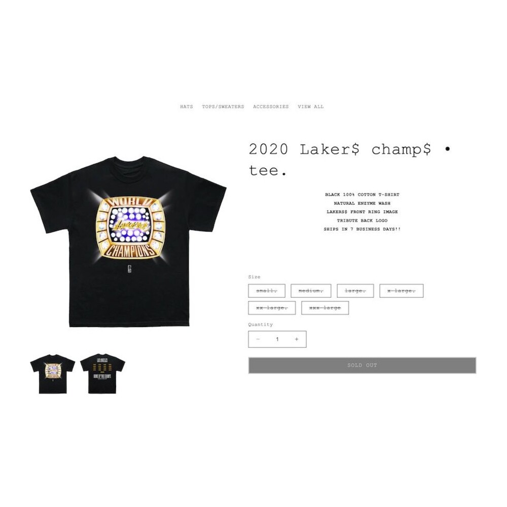 *RARE* KTHLA KTH-LA Kill The Hype • 2020 Laker$ champ$ tee LA LAKERS Size SMALL